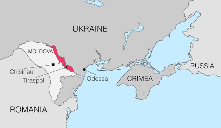 Ο χάρτης που βρίσκεται η Υπερδνειστερία