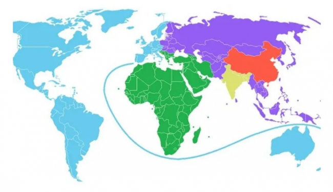 Ο κόσμος χωρισμένος σε 5 τμήματα με βάση τον πληθυσμό