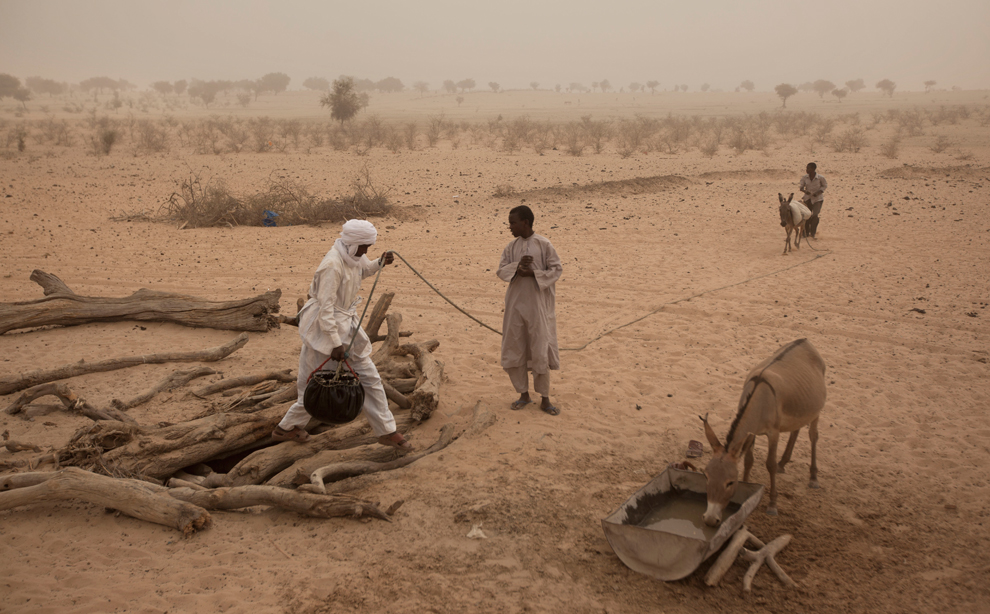 Μεταφορά νερού με γαϊδουράκια στο Τσαντ: το πρόβλημα του νερού είναι κομβικής σημασίας στο Σαχέλ (φωτ. Ben Curtis/Associated Press)