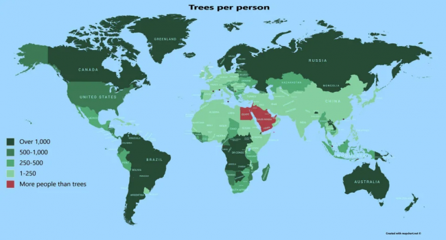 Χάρτης πυκνότητας δέντρων