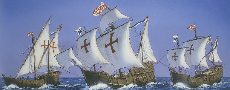 Τα 3 πλοία του Κολόμβου κατά το πρώτο ταξίδι