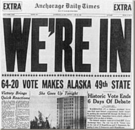 Η Αλάσκα γίνεται η 49η πολιτεία της Αμερικής