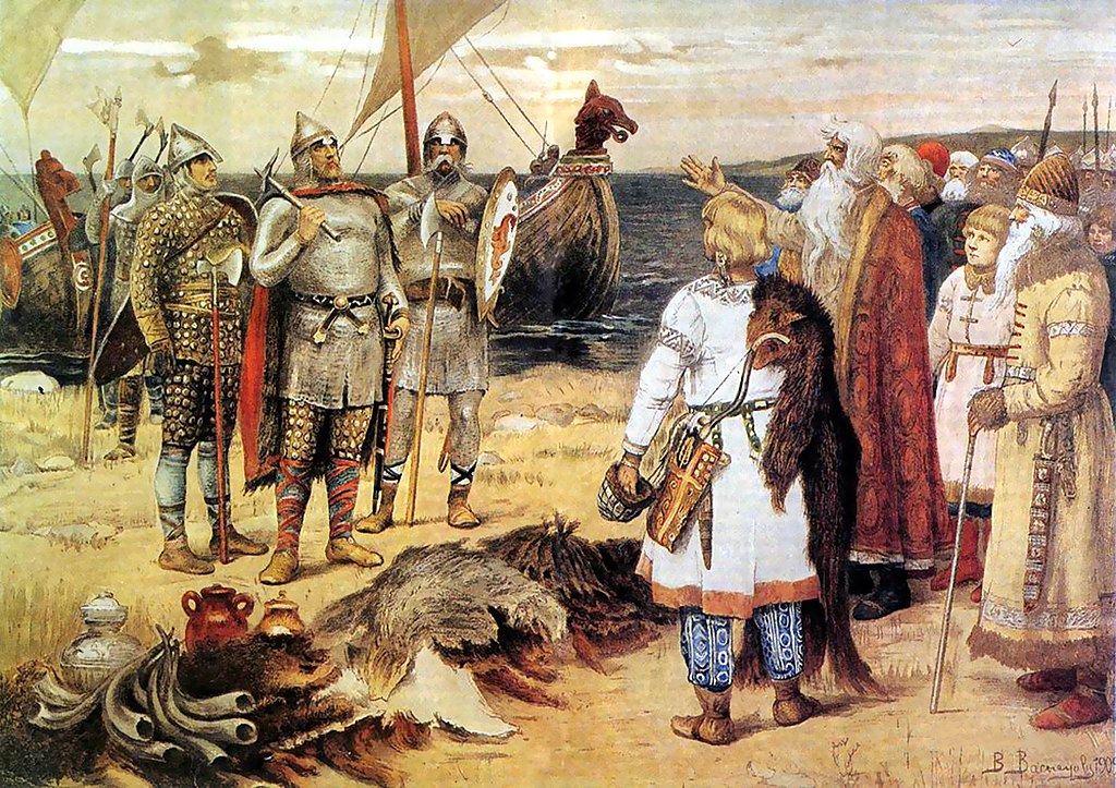 Η άφιξη του Ρούρικ και των αδερφών του στις χώρες των Σλάβων του Νόβγκοροντ σε πίνακα του Βίκτορ Βασνετσόφ (πηγή εικόνας: Wikimedia Commons)