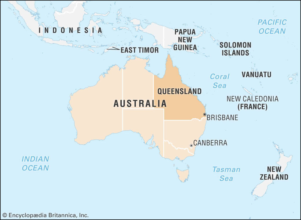 Εδώ οι καλοί χάρτες: Queensland στην Αυστραλία (πηγή: britannica)