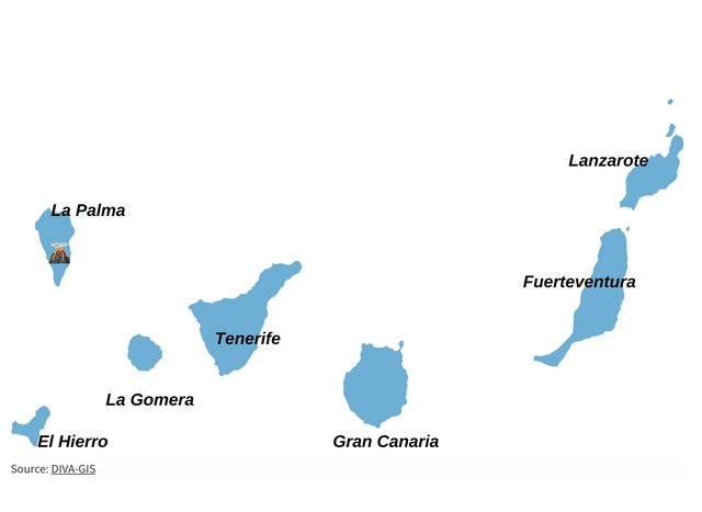 Εδώ οι καλοί χάρτες: Κανάρια νησιά και η θέση του ηφαίστειου στη Λα Πάλμα