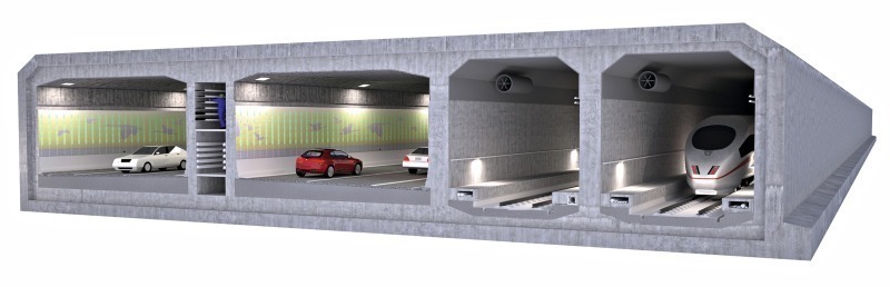 3d απεικόνιση του εσωτερικού της σήραγγας (πηγή: tunnel-online.info)