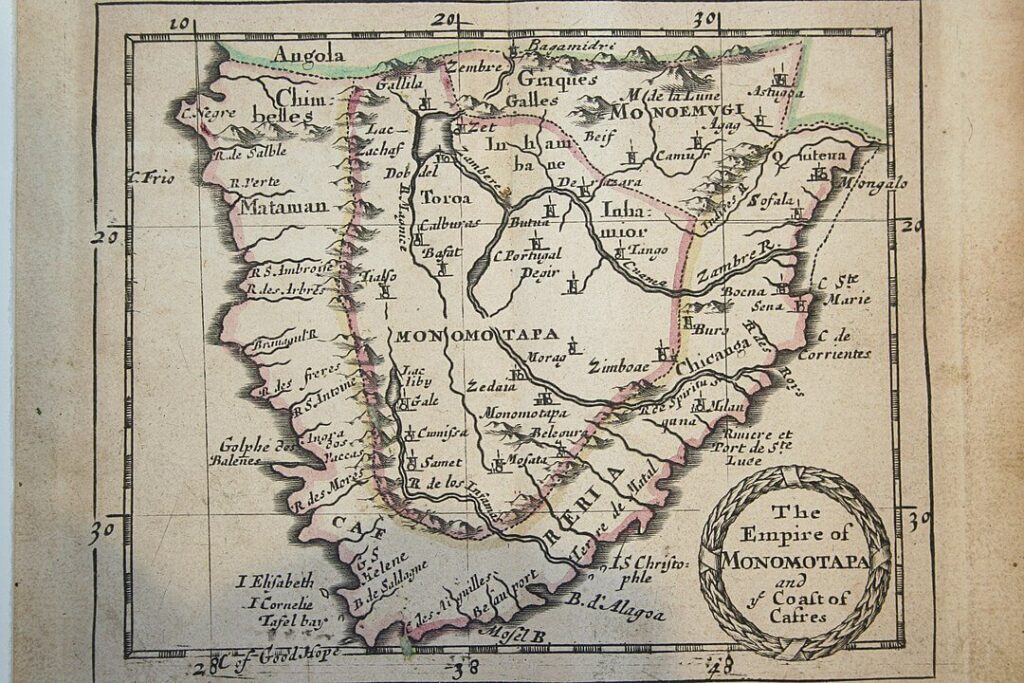 Πορτογαλικός χάρτης του 16ου αιώνα του Βασιλείου του Monomotapa στη Νότια Αφρική (πηγή: wikipedia)