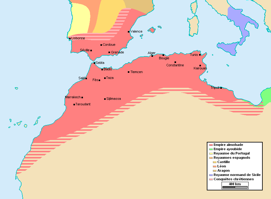 Εδώ οι καλοί οι χάρτες: Το Χαλιφάτο των Αλμοάδων (πηγή: wikipedia)