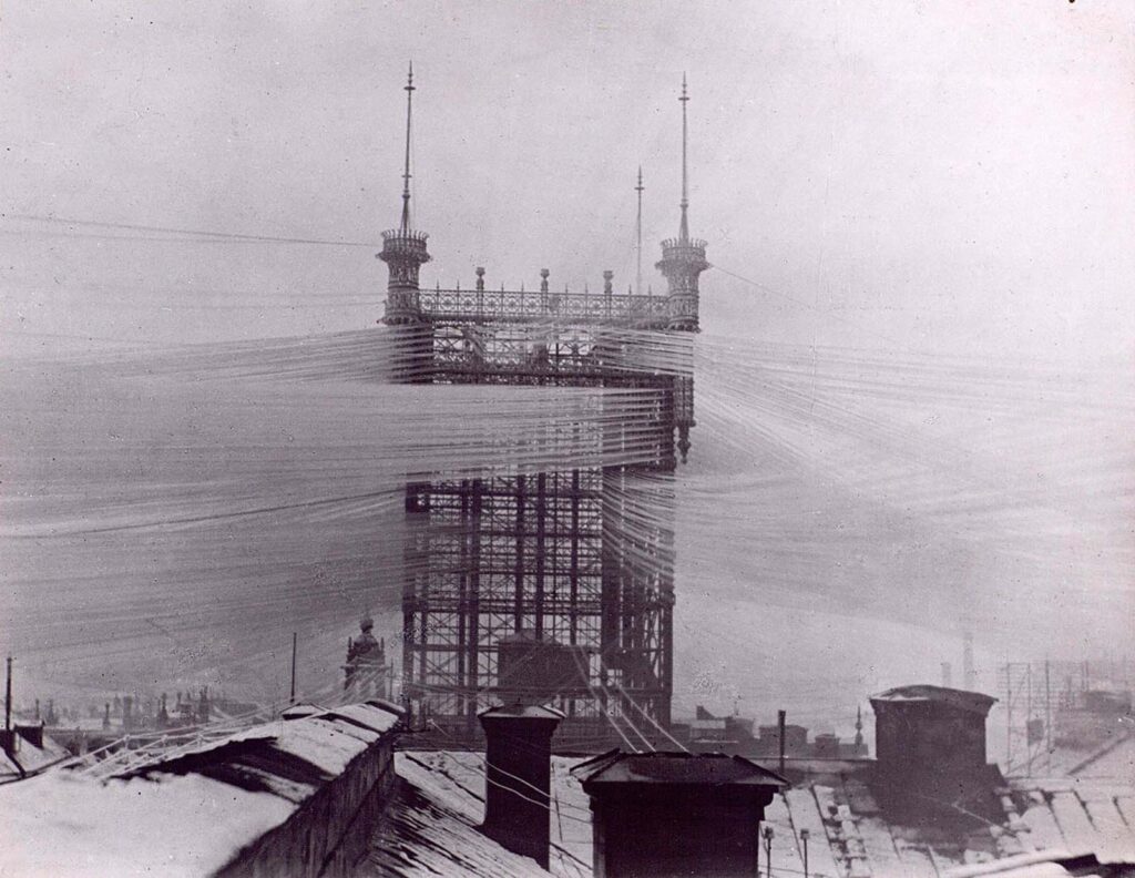 Ο τηλεφωνικός πύργος το 1890 (πηγή: wikipedia)