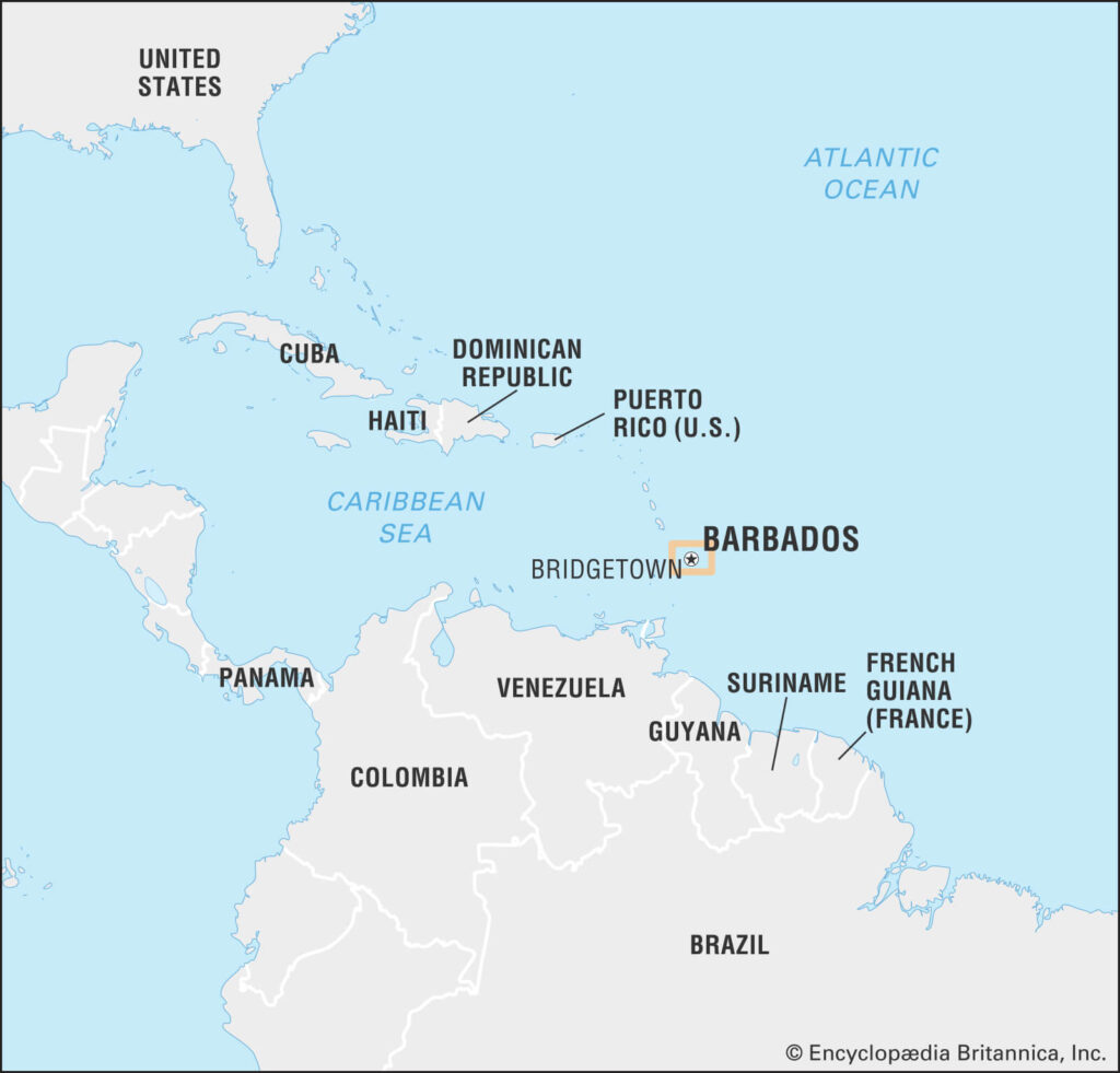 Εδώ οι καλοί χάρτες: Μπαρμπάντος (πηγή: britannica)