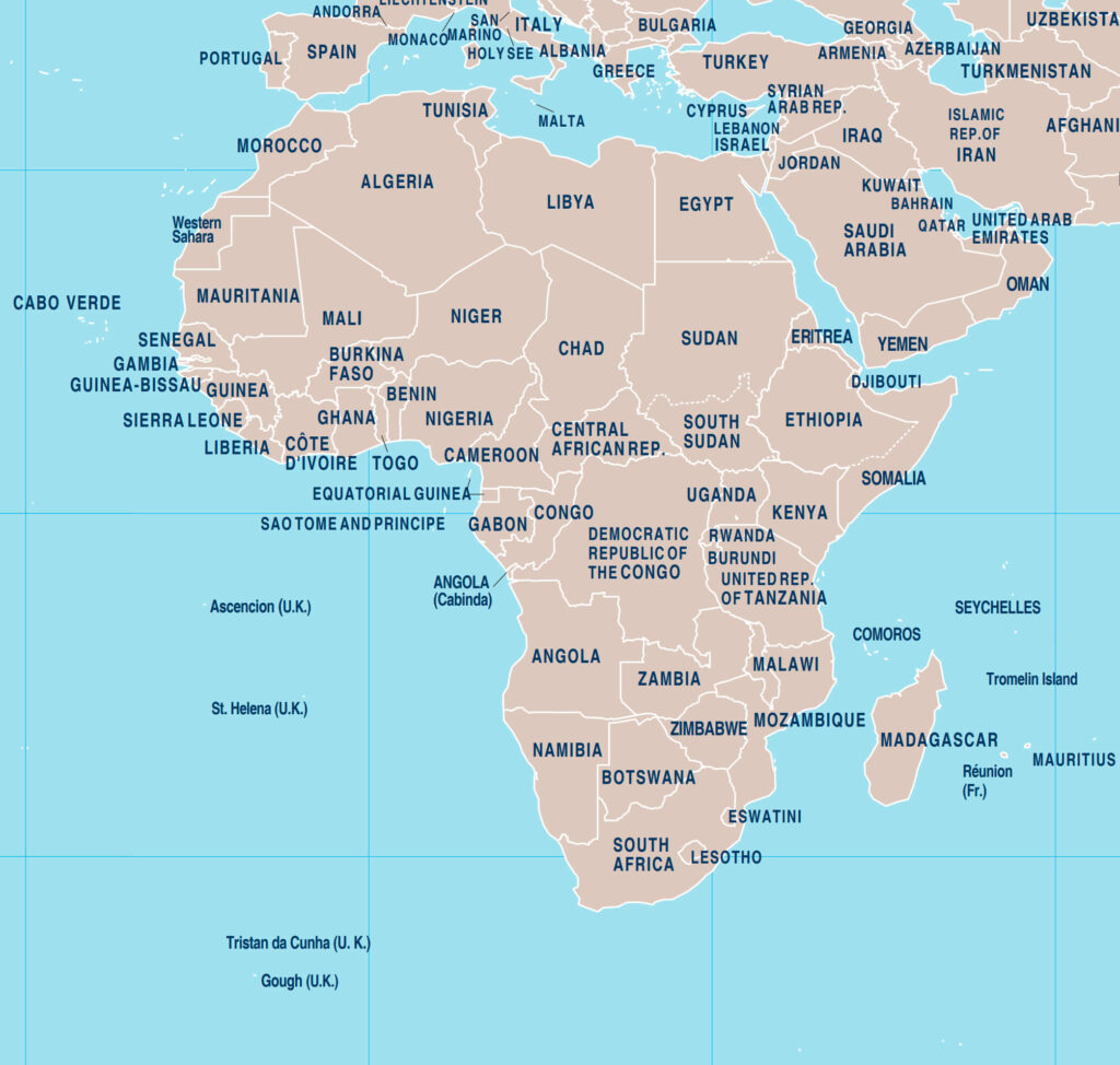 Πολιτικός χάρτης της Αφρικής (πηγή: wikipedia)