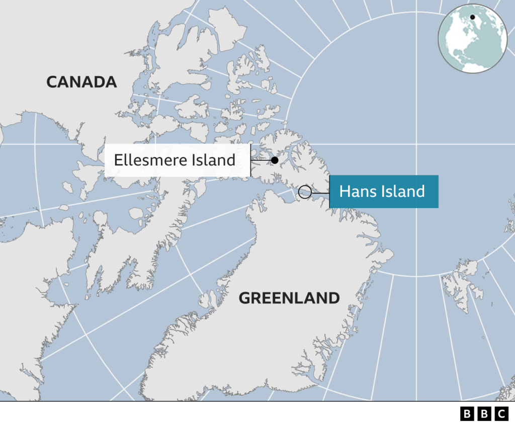 Εδώ οι καλοί χάρτες: Νησί Hans (πηγή: bbc)
