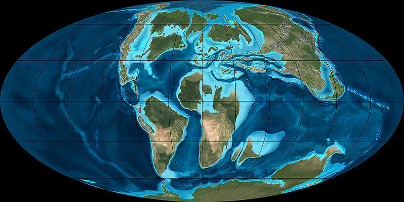 Οι ήπειροι κατά την Κρητιδική περίοδο (145 με 66 εκατομμύρια χρόνια από σήμερα) (πηγή: secretsofuniverse.in)