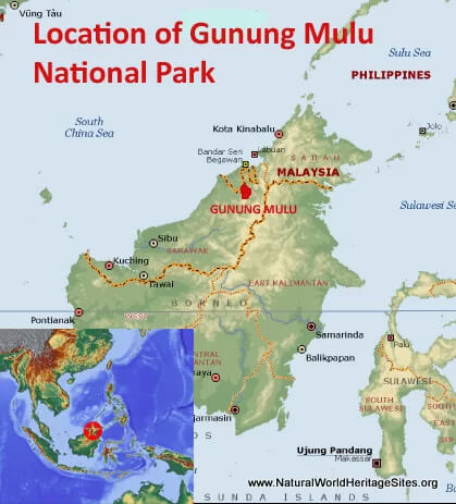 Εδώ οι καλοί χάρτες: Το Εθνικό Πάρκο Gunung Mulu (πηγή: naturalworldheritagesites.org)