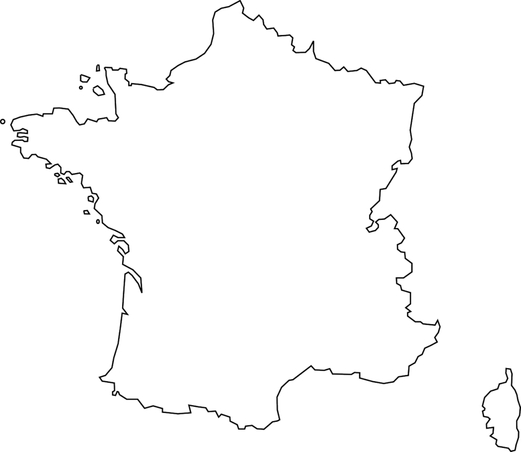 το περίγραμμα του χάρτη της Γαλλίας