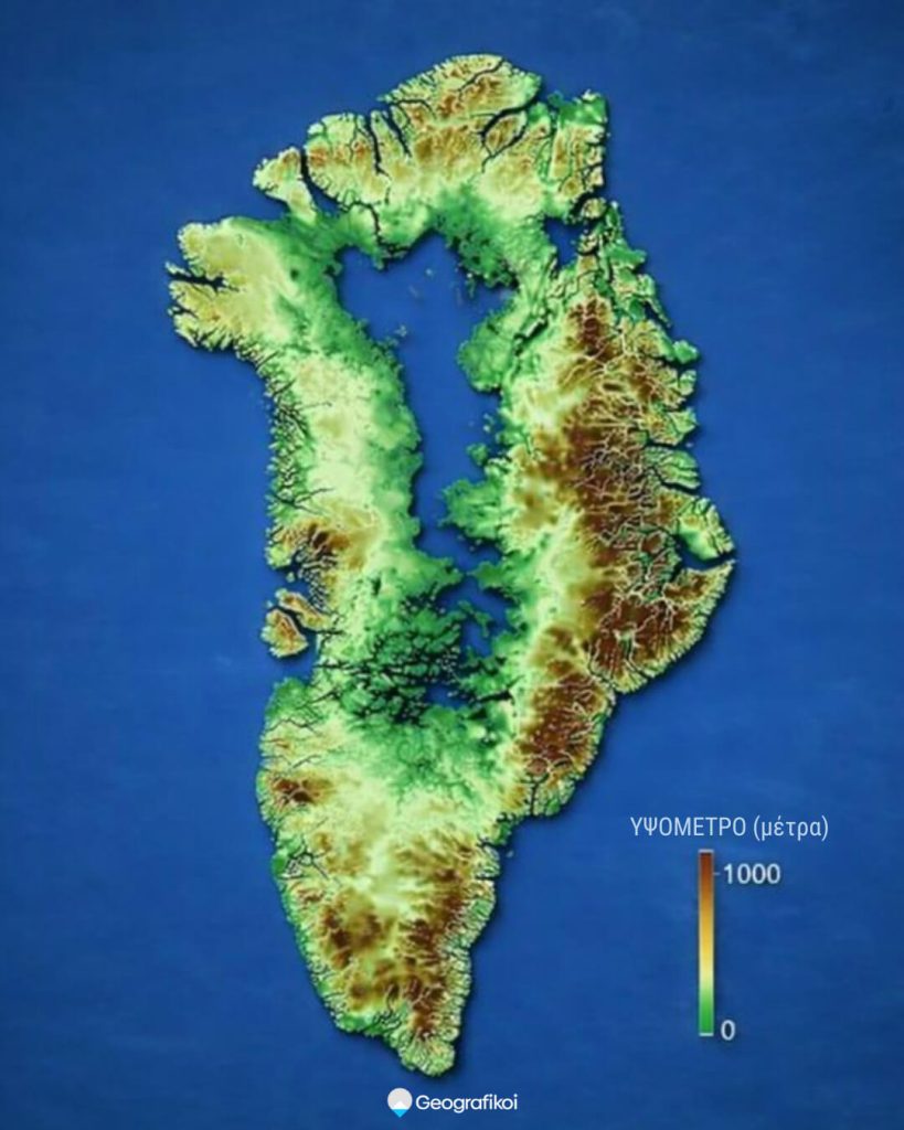 Πώς θα ήταν η Γροιλανδία χωρίς πάγο (φώτο: geografikoi)