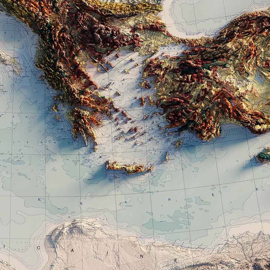 Ανάγλυφος Χάρτης Της Ελλάδας