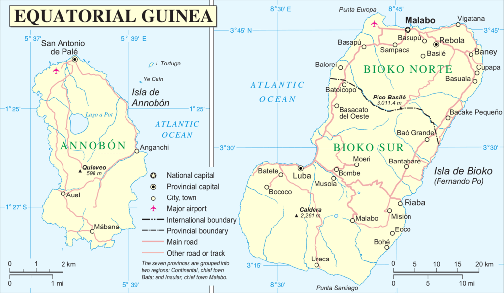 Χάρτης των νησιών Μπιόκο και Αννομπόν (πηγή: Wikimedia Commons)
