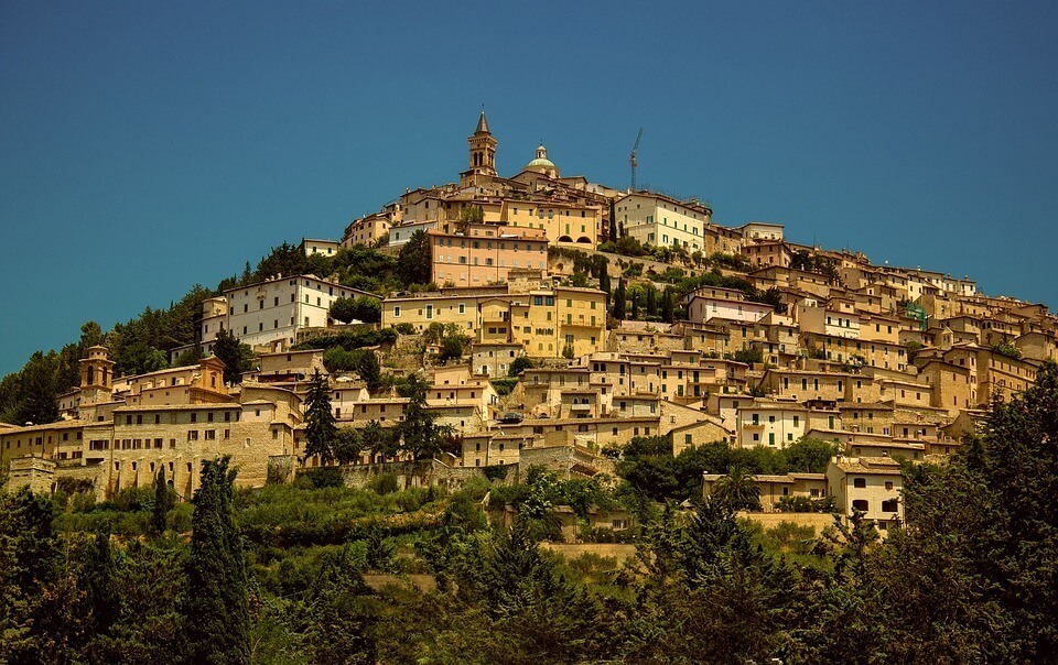 Το χωριό Trevi στην Umbria